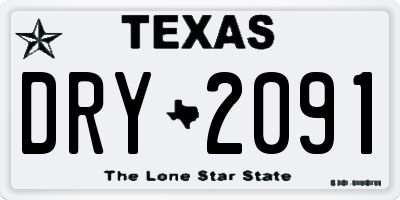 TX license plate DRY2091