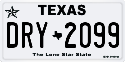 TX license plate DRY2099