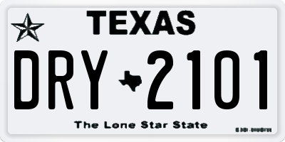 TX license plate DRY2101