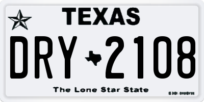 TX license plate DRY2108