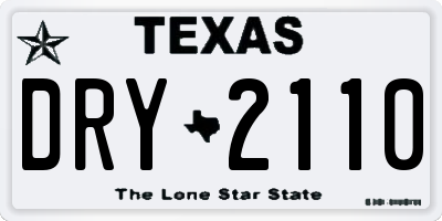 TX license plate DRY2110