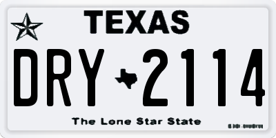 TX license plate DRY2114