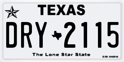 TX license plate DRY2115
