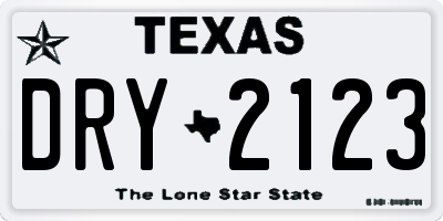 TX license plate DRY2123