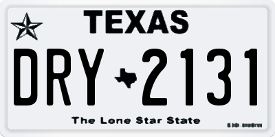 TX license plate DRY2131