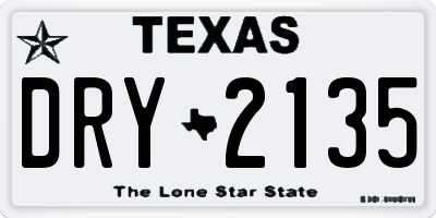 TX license plate DRY2135