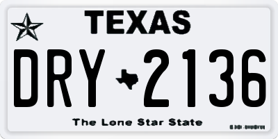 TX license plate DRY2136