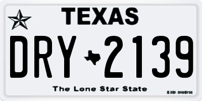 TX license plate DRY2139