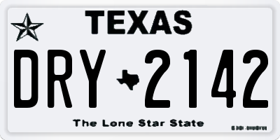 TX license plate DRY2142