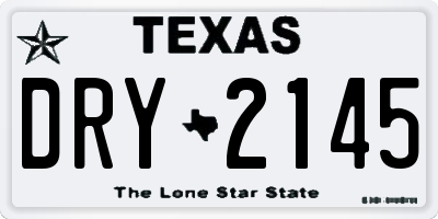TX license plate DRY2145