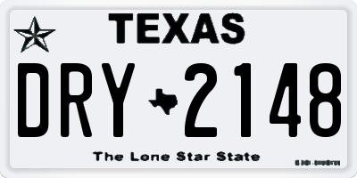 TX license plate DRY2148