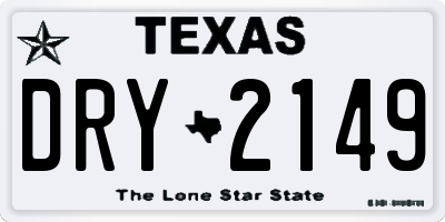 TX license plate DRY2149