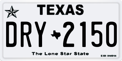 TX license plate DRY2150