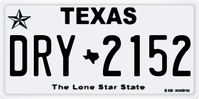 TX license plate DRY2152