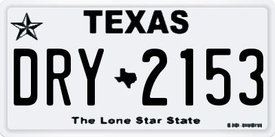 TX license plate DRY2153
