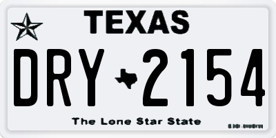 TX license plate DRY2154