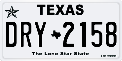 TX license plate DRY2158
