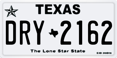 TX license plate DRY2162