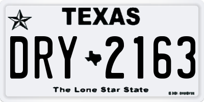 TX license plate DRY2163