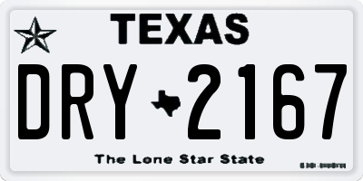 TX license plate DRY2167