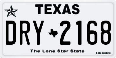TX license plate DRY2168