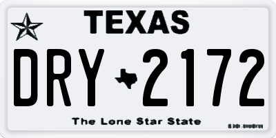 TX license plate DRY2172