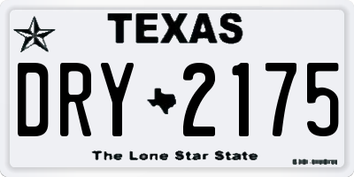TX license plate DRY2175