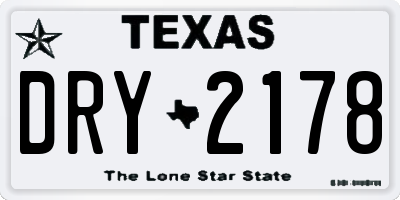 TX license plate DRY2178