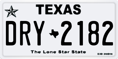 TX license plate DRY2182