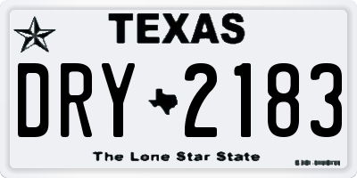 TX license plate DRY2183