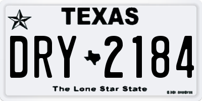 TX license plate DRY2184