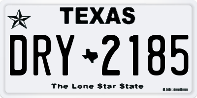 TX license plate DRY2185