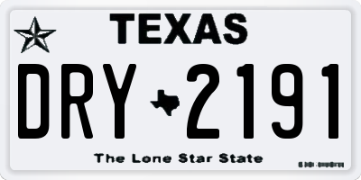 TX license plate DRY2191