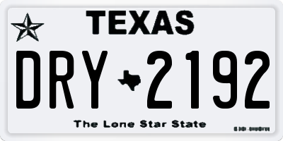 TX license plate DRY2192