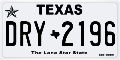 TX license plate DRY2196