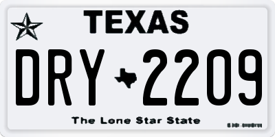 TX license plate DRY2209