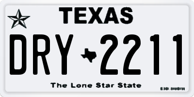 TX license plate DRY2211