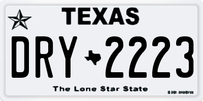 TX license plate DRY2223