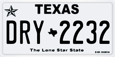 TX license plate DRY2232