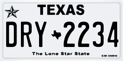 TX license plate DRY2234