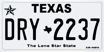 TX license plate DRY2237