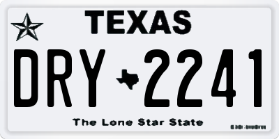TX license plate DRY2241