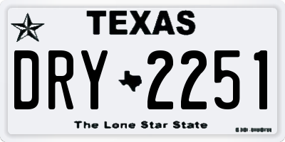 TX license plate DRY2251