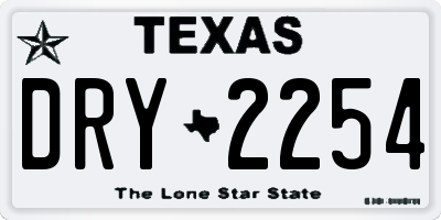 TX license plate DRY2254