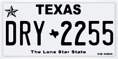TX license plate DRY2255