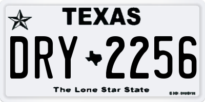 TX license plate DRY2256
