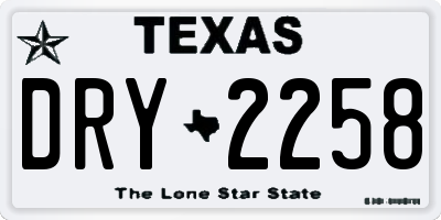 TX license plate DRY2258