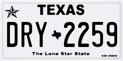 TX license plate DRY2259