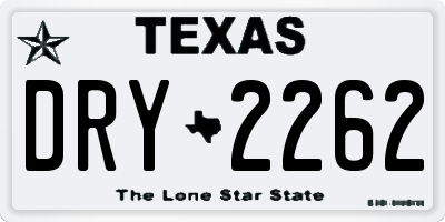 TX license plate DRY2262
