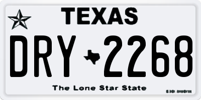 TX license plate DRY2268